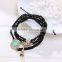 4pcs/set Bohemian Multilayer Imitation Matt Crystal Beads Tassel Elastic Bracelets Bangles For Women