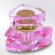 Hot sale best home decor pink color crystal perfume bottle for elegant women