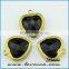 Hot Selling Unique Glass Black stone jewelry pendant Wholesale heart shape Glass Stone opal pendant