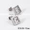 New coming big artificial diamonds silver stainless steel square earrings