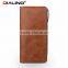 QIALINO Brand Custom Logo Genuine Leather Wallet Case For iPhone 6 wrist wallet with card holder for iphone 7 phone