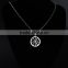 Fashion jewelry 316l stainless steel wheel design pendant necklace