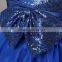 Royal Blue Sequins Tulle Flower Girl Dress Pageant Bridal Party Dress Toddler Baby Girl Dress for Wedding Fashion Kids Wear