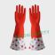 long flocklined household rubber gloves
