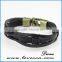 New Design Handmade Men Long Braided Genuine Leather Bracelet