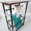 Scroll Design Metal Bathroom Table with Toilet Paper Holder