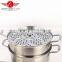 2016 new design high quality stainless steel steamer cooking pot with hollow handles and metal lid