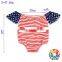 4th Of July Baby Clothes Romper Stripe And Star Flutter Sleeve Cotton Rompers One Piece Girl Jumpsuit