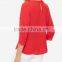 women's shirred front shulders buttoned back 3/4 sleeve blouse