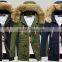 Custom warm fur-collar jacket cotton padded unisex winter parka jacket