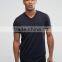 2016 High Quality Custom Short Sleeve V-Neck Black Mens Cotton Polyester Breathable Casual Plain T-Shirt