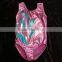 Girls Leotard Gymnastics Lilac Mystique With Teal Slashes as Overlay Front and Back