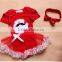 Children Christmas Outifit Santa Claus Baby Clothes Romper Red Booming Chiffon Clothing