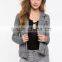 Fashion Notch Collars Zip-up Motocycle Jacket Winter Woman Jacket