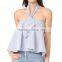 2017 OEM Charming Finish Relaxed Halter Top Neckerchief Tie Blouse