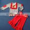 Funny christmas Baby Clothes Striped Long Sleeve Top With Bib & Red Pants Sets QL-103