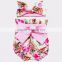Wholesale toddler girls onesie blommer set baby cotton frock suit design images M6072802