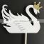 Newest Elegant Swan Cupcake Toppers Wedding Birthday Party Cake Decor