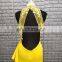 Real Sample Sleeveless Backless Sexy Long Train Yellow Evening Dresses 2017