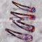 Wholesale goody printed flowers girls snap clip barrette