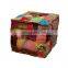 Vintage Kantha Patchwork Square Shape Ottoman
