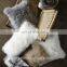 Tibetan / Mongolian Lamb Fur Pillow Lumbar Cover (Natural White)