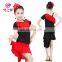 Hot sale training milk silk children kids latin dance clothing top and skirt with size S M L XL ET-120