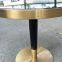 Modern marble top golden chrome base tea table for cafe