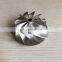 T25 445436-0007 47.19/60.13mm 11+0 blades high performance turbo milling/aluminum 2618/billet compressor wheel