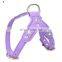 Shiny rhinestone pet chest strap with suede microfiber dog strap