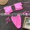 2019 Summer New Scrunch Bikini Seamless Finish Swimsuits Fancy Sexy Pleated Bikini 2pcs Set