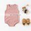 Summer Sleeveless Organic Cotton Ribbed Girl's Romper Baby Boy's Rompers