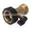 3/4 " Short One Way Hose Connector With Shut Off Valve with Rubber HX-3009