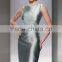 Knee-Length Beautiful Silvery Mother of the Bride Dress with Long Jacket and Appliques Elegant Mother of the Bride Dress