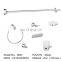 Bathroom Accessories Silver Chrome Plated Zinc Alloy  Towel Bar Wall Mount Paper Holder Soap Holder Toilet Brush And Holder