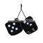 Car Decoration Statue Fuzzy Dice 3 Inch Pair Of Retro Square Mirror Hanging Couple Plush With Dots For Interior Ornament Car