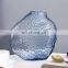New Design Modern Luxury Nordic Blue Flower Shaped Glass Vase Decoration For Wedding Decor