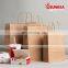 Sunkea custom food packaging brown paper bags with handles