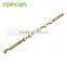 Topearl Jewelry Women Bracelet Stainless Steel Heart Bracelet Curb Chain Gold Bracelet 8 Inch MEB64