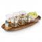 factory direct sale small acacia wood cup holder shot glass cups serving tray