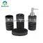 Household beautiful ceramic bathroom accessories set black soap dispenser