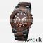 Bewell Japan Movement Water Resistant 3 ATM Black Metal and Bamboo Watch for MENS WRIST
