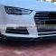 Car front lip Three stage Carbon fiber front lip  front bumper with lips  For Audi A4 B9 2017 2018 2019