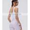 Ribbed Sexy U Back Built In Bra Yoga Crop Tank Top Women Anti-Bacterial Fitness Athletic Workout Gym Active Wear Sports Bra Top