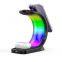 Cell Phone Accessories Colorful Led Lights 3 in 1 Wireless Charger Fast Magnetic Wireless Charge For iphone