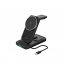 Magnetic charger earphone plug-in 3-in-1 folding phone holder built-in connection line 15W (MAX) magnetic charging station
