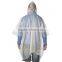 Custom Printed Transparent Disposable Plastic PE Poncho Raincoat