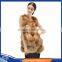 2015 Winter Latest Design Long Style Nature Fox Fur Vest With Trimming
