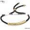 Pink Leather Gold Plated Stainless Steel Metal Monica Vinader Bracelet Fashion Trendy Jewelry Women Friendship Bracelet