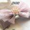 Purple Chiffon Ribbon Hair Bow For Long Hair Alligator Hair Clips